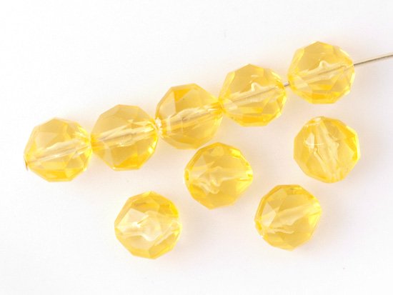 vintage yellow orange cut beads 8mm