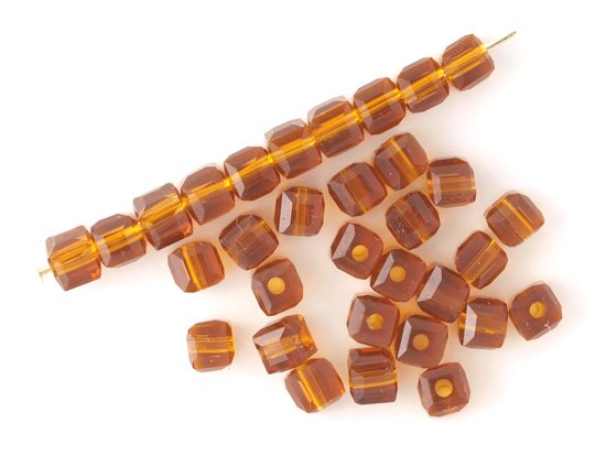 brown square cut beads 4mm