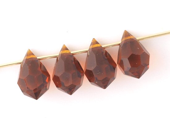 dark brown tear drop cut beads 10x6.5mm