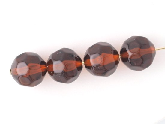 vintage brown round cut beads 10mm