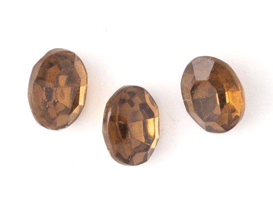 vintage brown oval glass 10x8mm