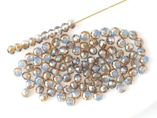 blue gray bronze half coat facet rondell spacer beads 2mm