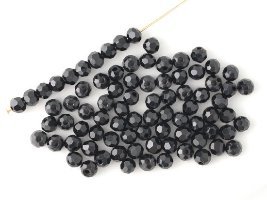 black round cut beads 3mm
