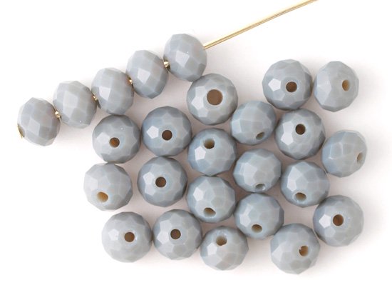 gray facet rondell spacer beads 4.5x6mm