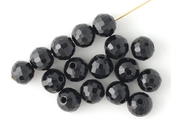 black round cut bead 6mm