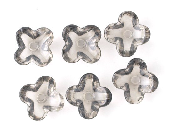 gray 4petal flower beads 8x4mm