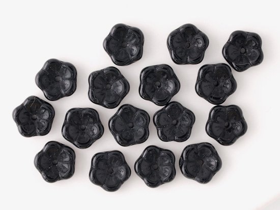 black 5petal flower beads 8mm