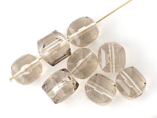 clear gray cube beads 9mm