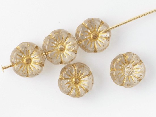<img class='new_mark_img1' src='https://img.shop-pro.jp/img/new/icons5.gif' style='border:none;display:inline;margin:0px;padding:0px;width:auto;' />clear gold line flower beads 9mm
