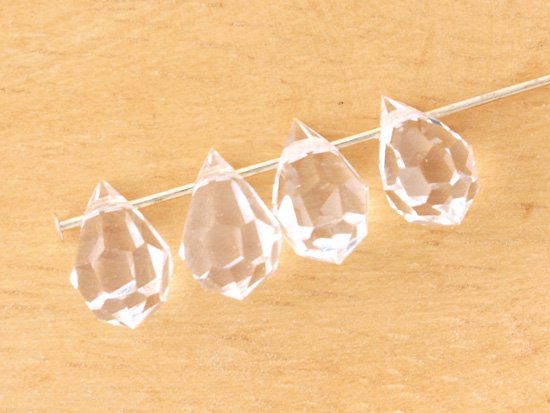 clear tear drop cut beads 10x6.5mm