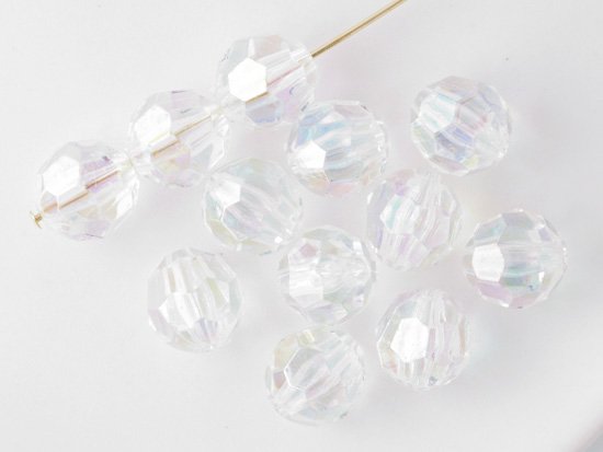 clear AB round cut beads 10mm