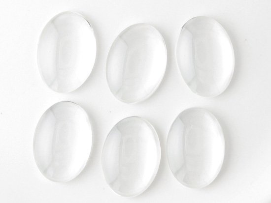 clear oval cabochon 18x13mm