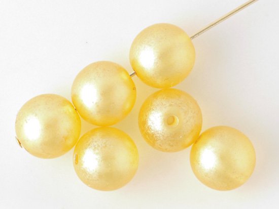 vintage pearl yellow round beads 10mm