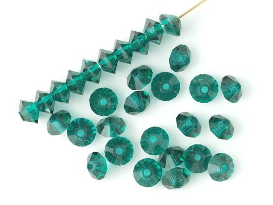 peacock green spacer beads 3x5mm
