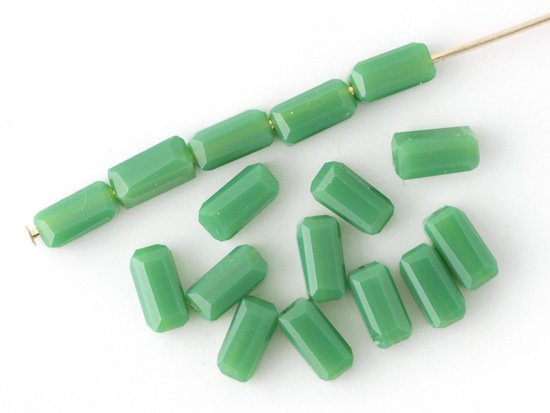 green rectangle cut beads 7mm