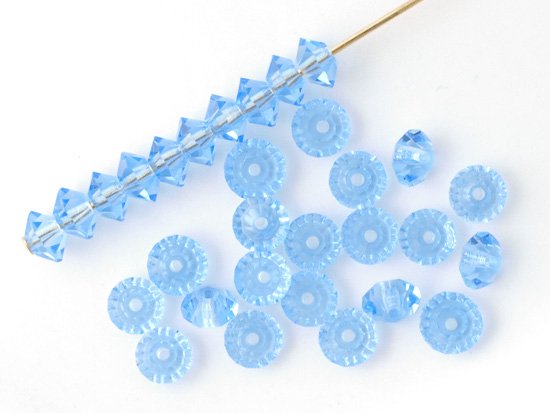 light blue spacer beads 3x5.5mm
