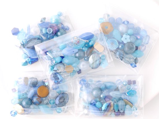 blue glass beads pack