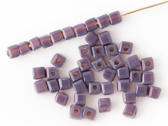dark purple square cut beads 3mm