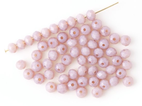 white purple facet rondell spacer beads 4mm