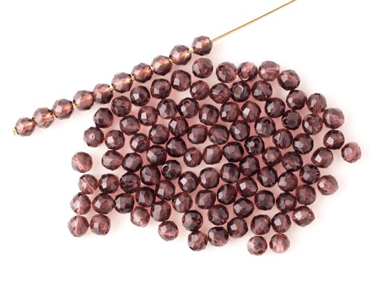 dark purple round cut beads 3mm