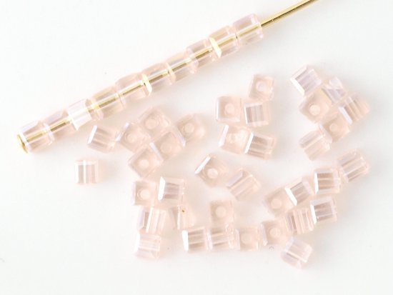 light pink square cut beads 2.5mm