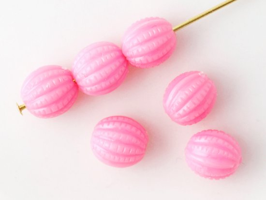 vintage pink round beads 8mm