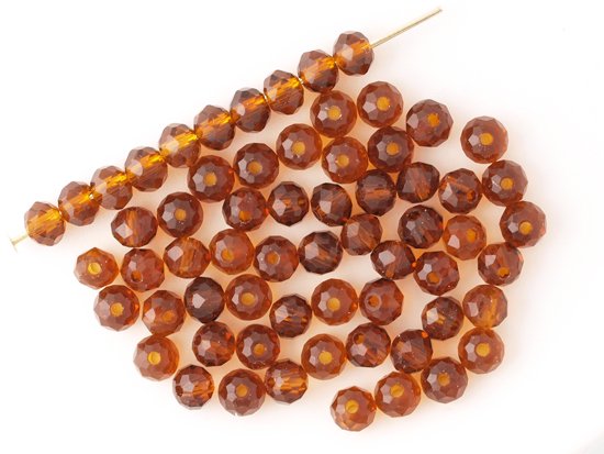 brown facet rondell spacer beads 4mm