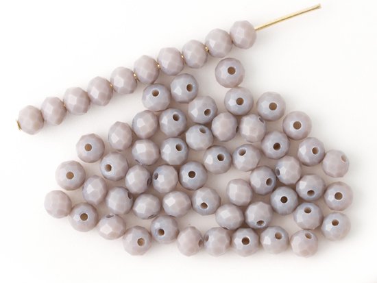 gray facet rondell spacer beads 4mm