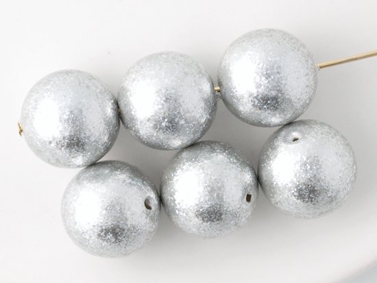 silver glitter pearl beads 12mm