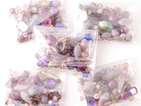 purple glass beads pack