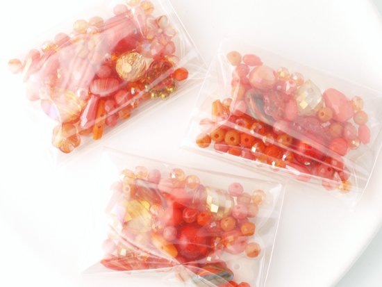 orange glass beads pack