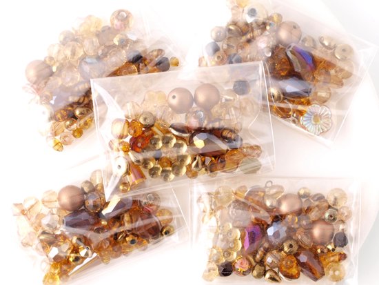 brown glass beads pack