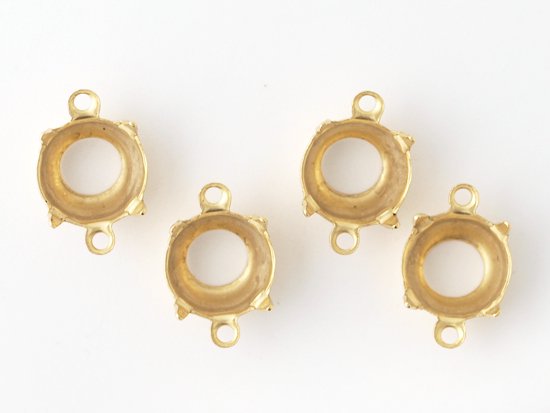 round setting connector brass gold ss40