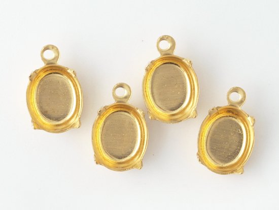oval setting brass gold 10x8mm