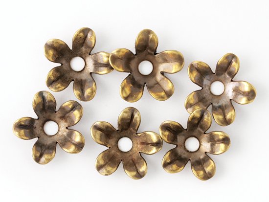 5patel flower parts antique gold 12mm