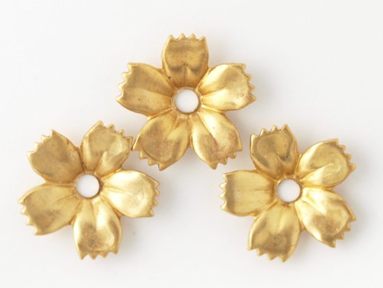 5patel flower parts brass gold 15mm