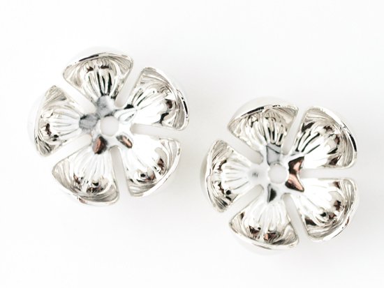 5patel flower parts silver 13x6.5mm