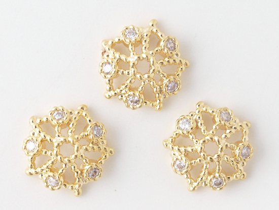 rhinestone beads cap parts gold 10mm