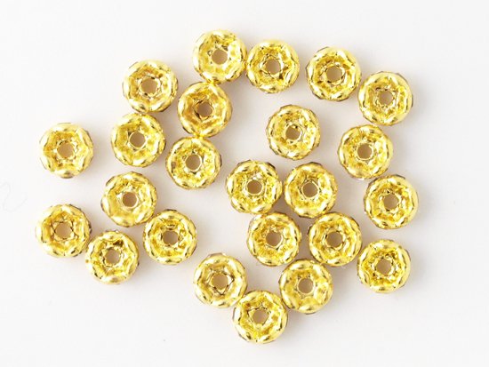 rondell spacer beads yellow gold 4mm