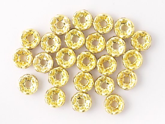 rondell spacer beads yellow gold 6mm