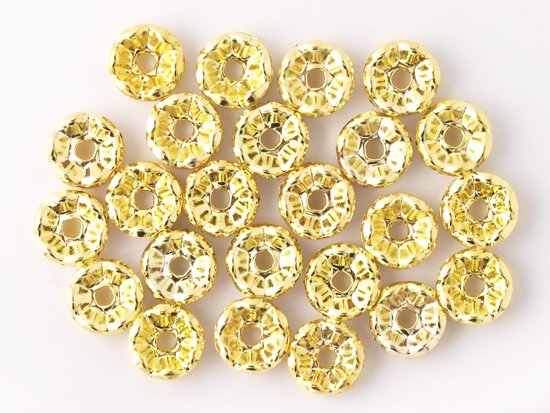 rondell spacer beads yellow gold 8mm