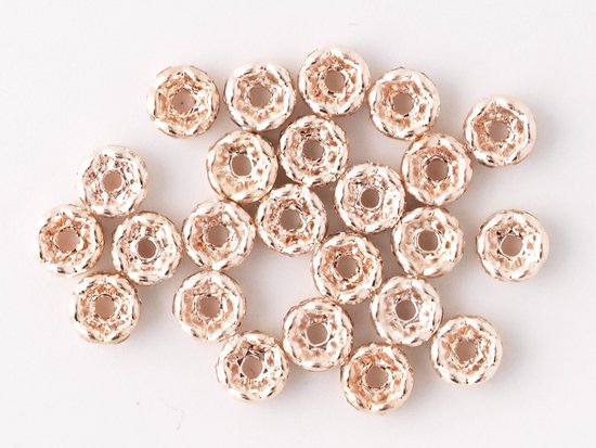 rondell spacer beads pink gold 4mm