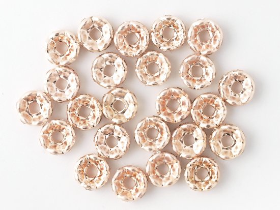 rondell spacer beads pink gold 6mm