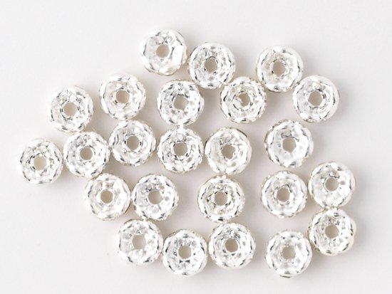 rondell spacer beads white silver 4mm