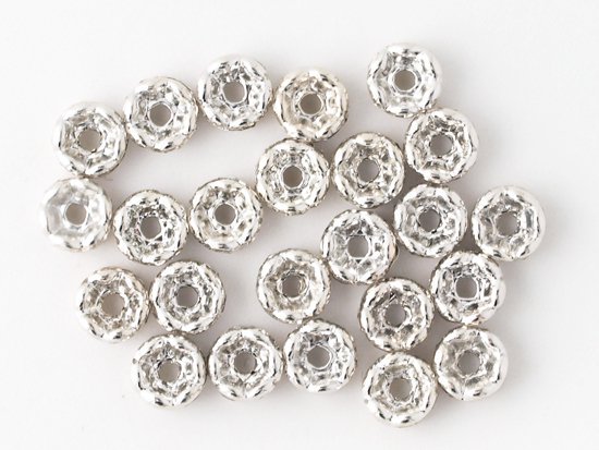 rondell spacer beads silver 4mm