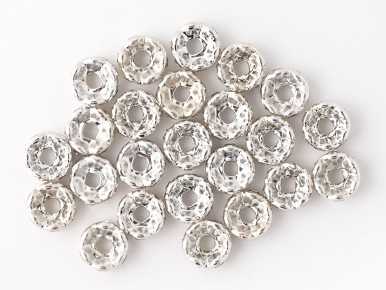 rondell spacer beads silver 6mm