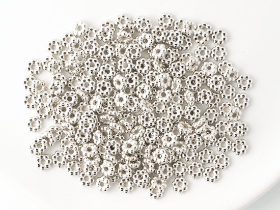 donut spacer beads silver 4mm