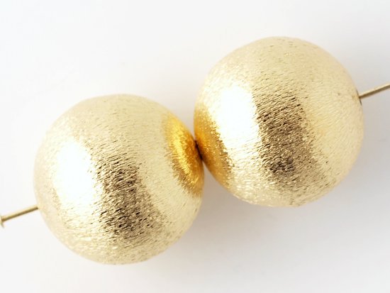 hair line round metal beads gold 18mm