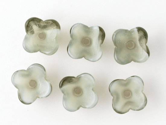 gray marble 4petal flower beads 8x4mm