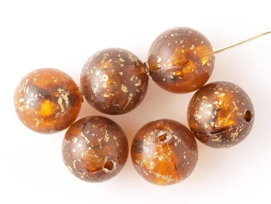 <img class='new_mark_img1' src='https://img.shop-pro.jp/img/new/icons5.gif' style='border:none;display:inline;margin:0px;padding:0px;width:auto;' />vintage brown gold picasso round beads 12mm